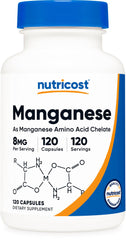 Nutricost manganese bottle showing 8 mg per serving