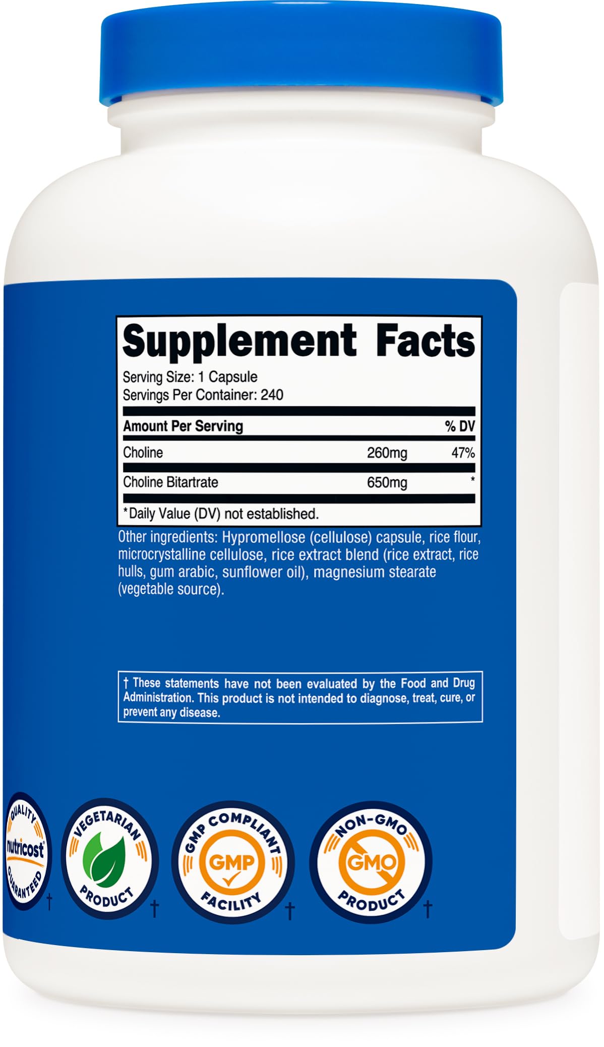 Facility logos (NSF, GMP, FDA) underline trusted production.