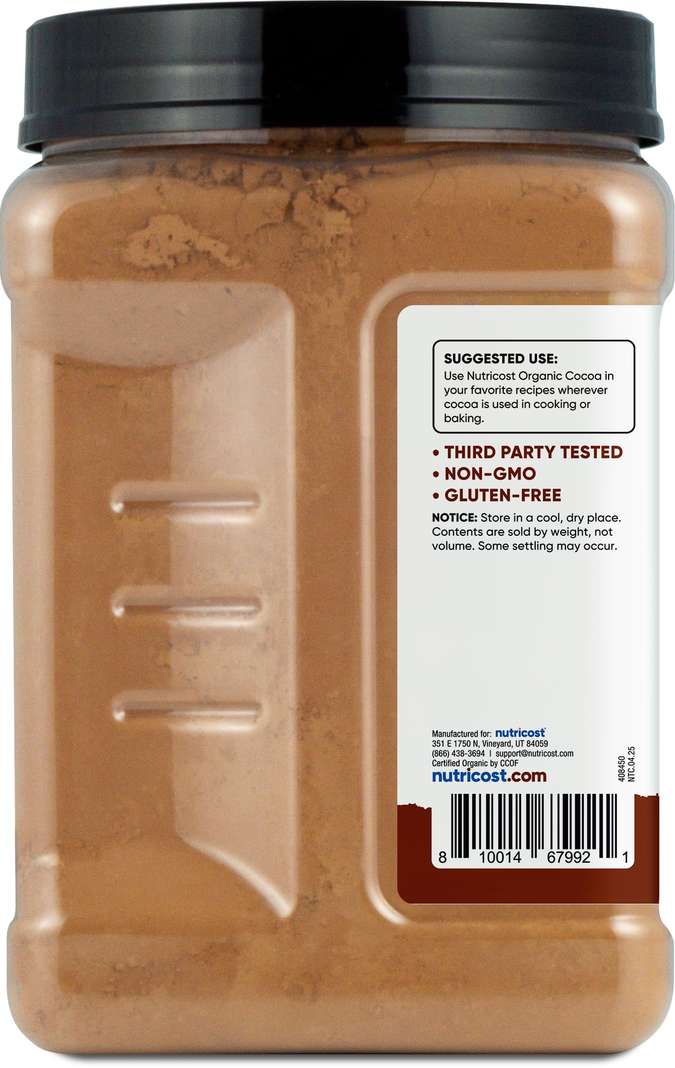 Nutricost cocoa powder with GMP compliance and third-party testing for quality