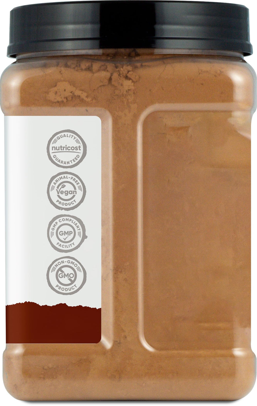 Nutricost cocoa powder on kitchen scale for precise baking