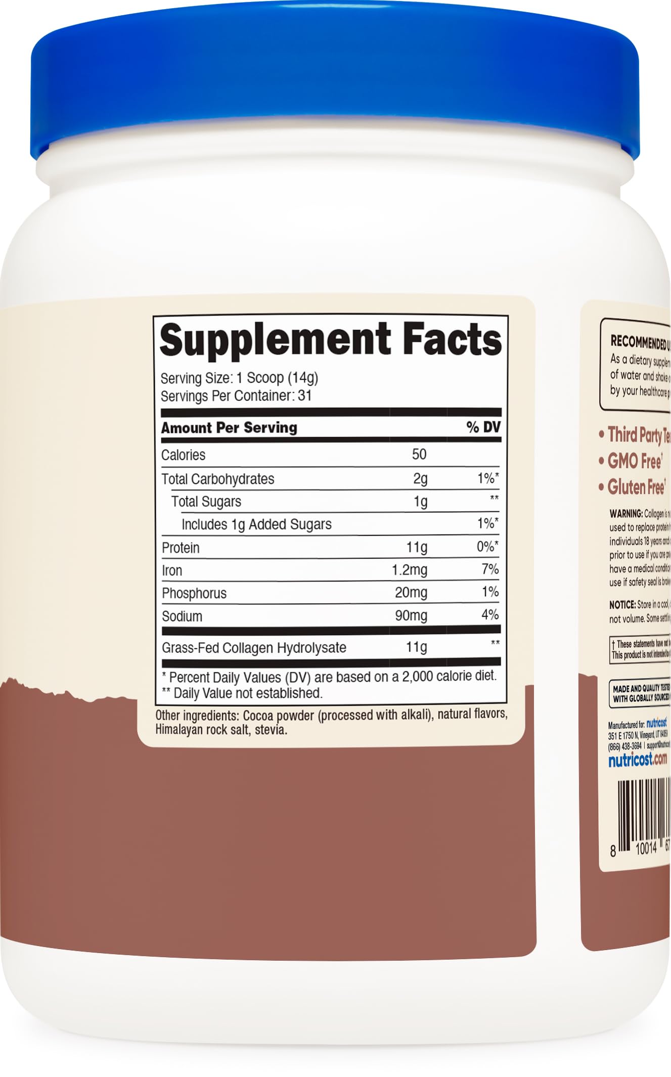 Nutricost Collagen Peptides produced in NSF GMP and FDA registered facility.