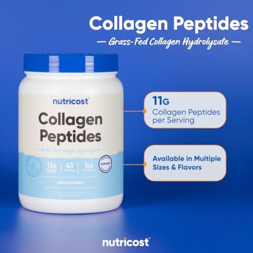 Nutricost collagen peptides in a blender bottle ready for smoothie