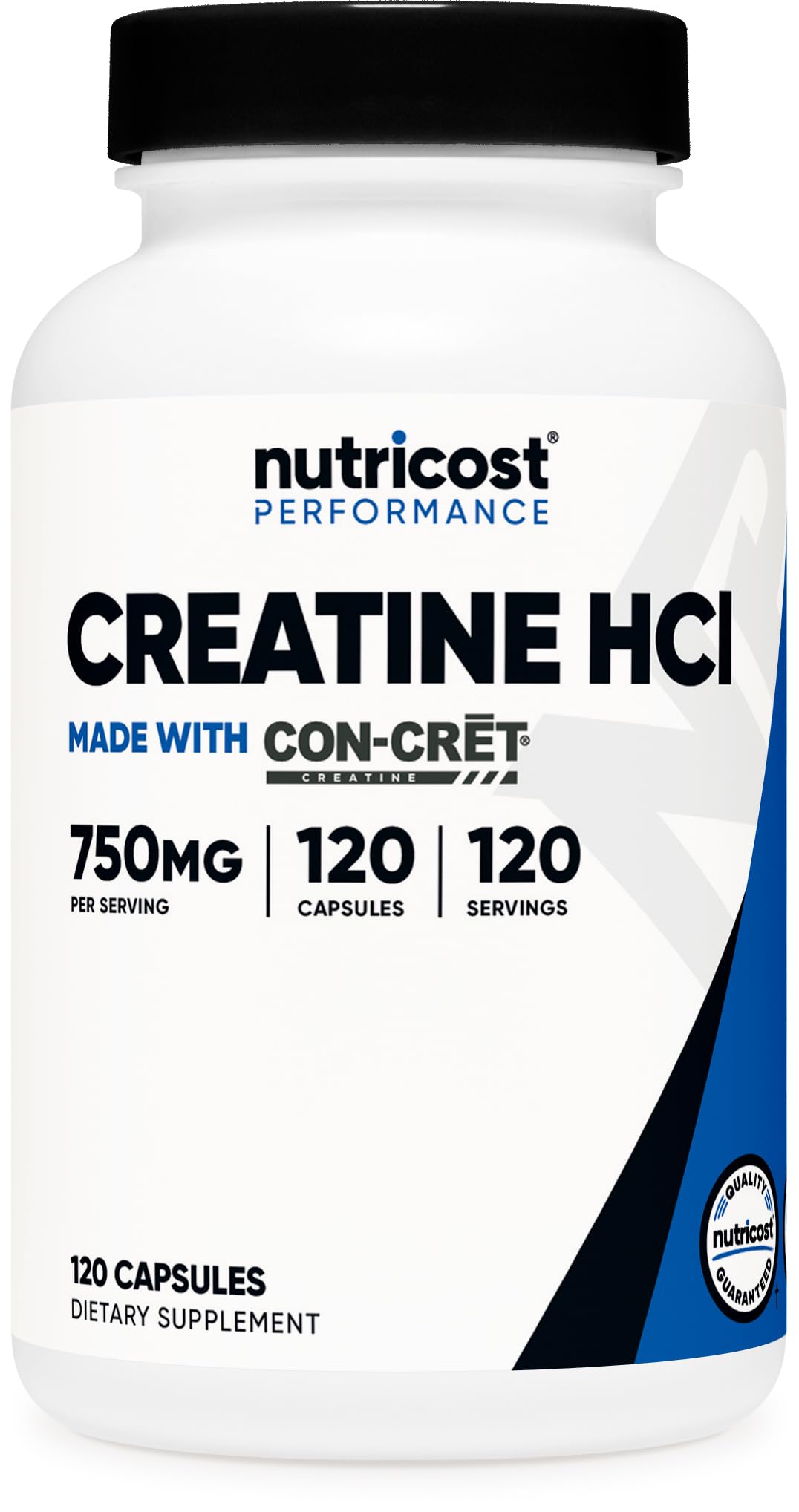 Nutricost Creatine HCl 750mg bottle front for everyday use.