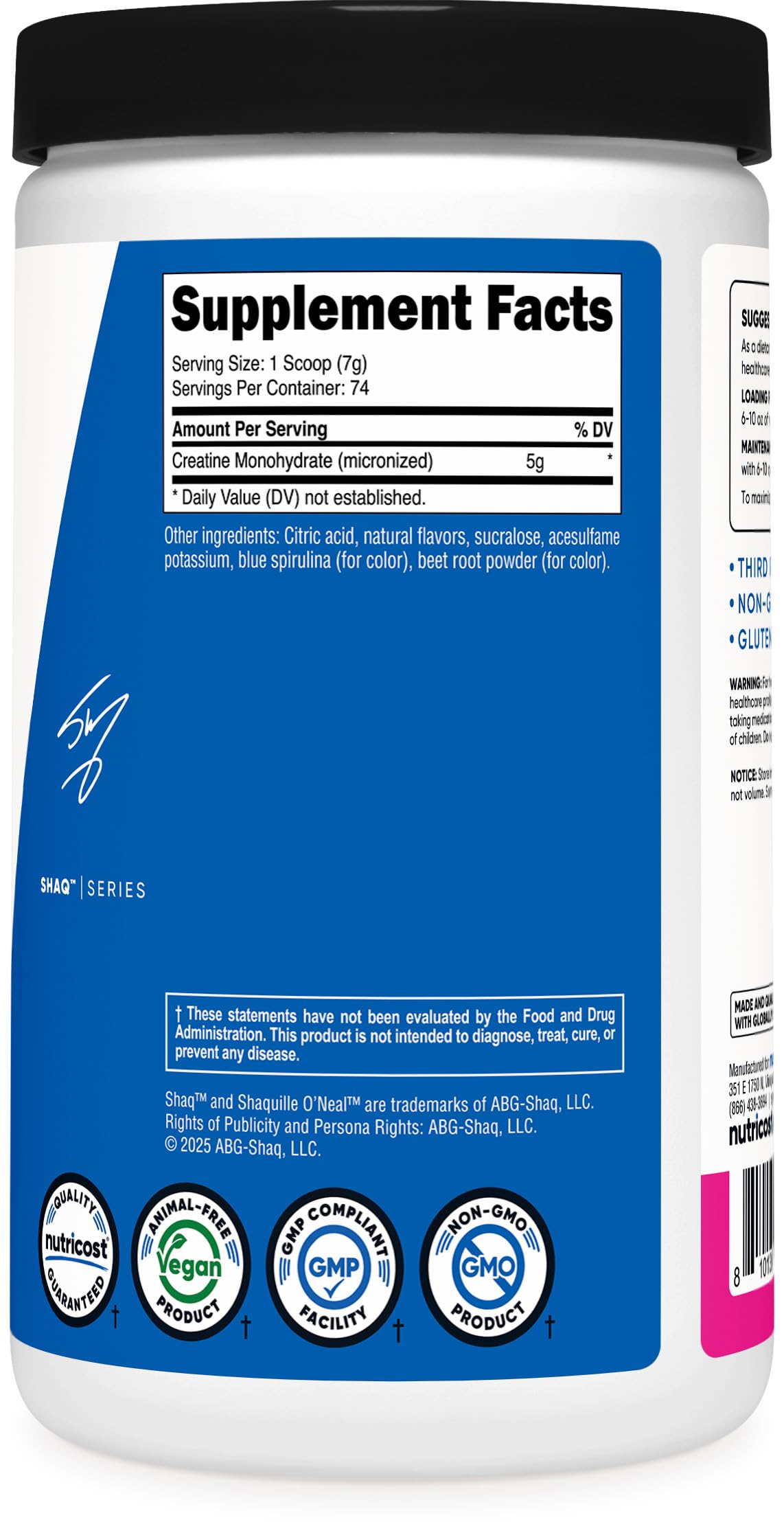 Nutricost Creatine Monohydrate Shaq's Berry Blast mixer demonstrates convenient on-the-go preparation.