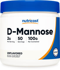 Nutricost D-Mannose powder bottle for daily wellness routine