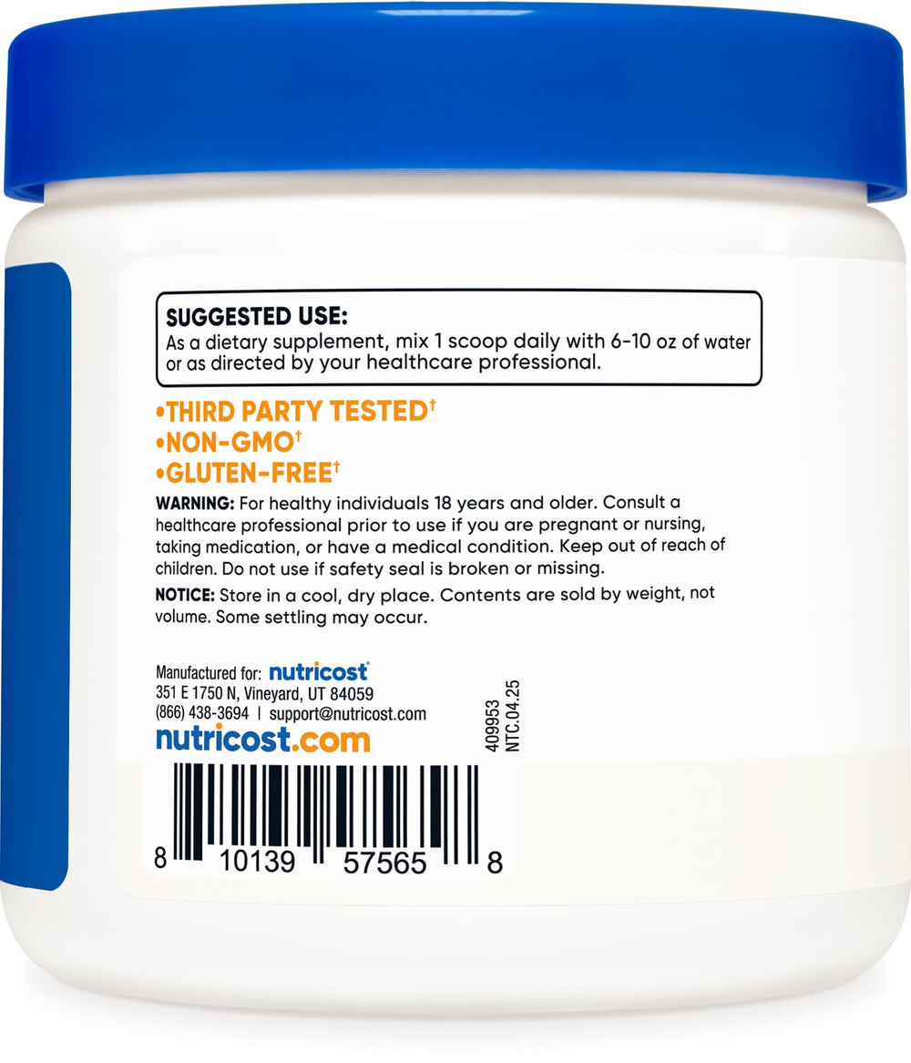 Nutricost D-Mannose bottle close-up with label detailing ingredients