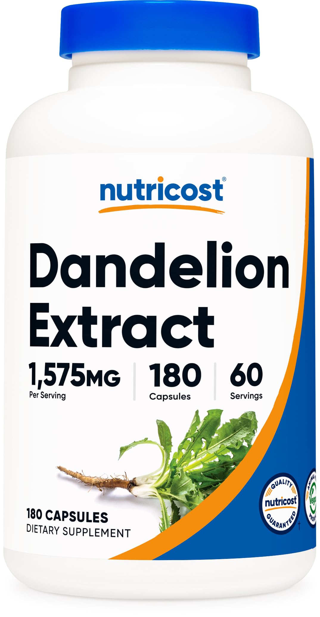 Nutricost Dandelion Extract bottle showing high potency daily supplement