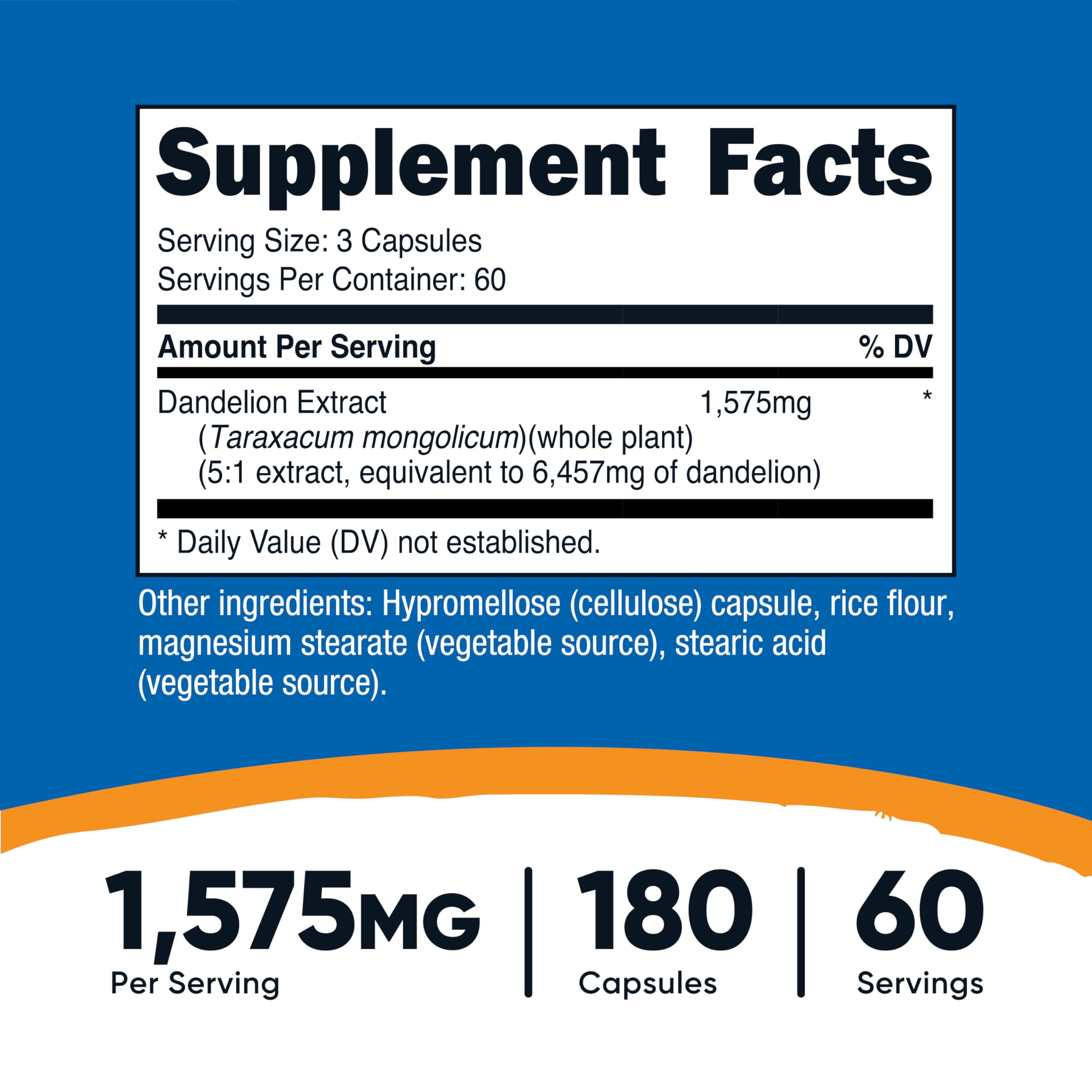 Nutricost Dandelion Extract capsules for convenient daily use