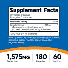 Nutricost Dandelion Extract capsules for convenient daily use
