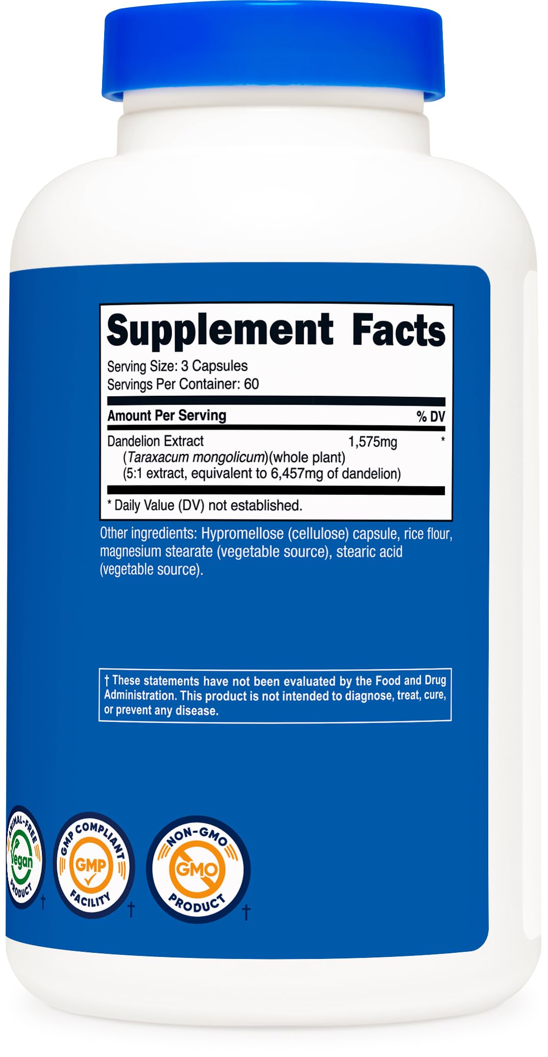 Nutricost Dandelion Extract vegan symbol for plant based wellness
