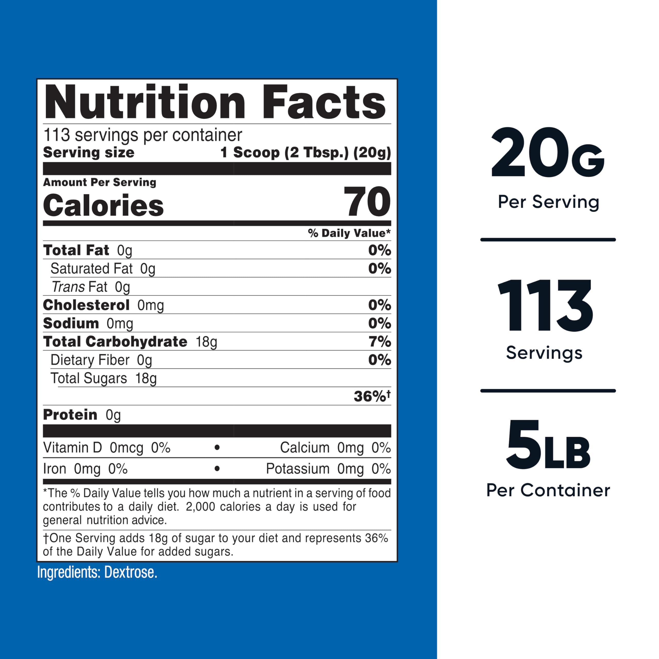 Nutricost Dextrose Powder scoop measures a precise serving.
