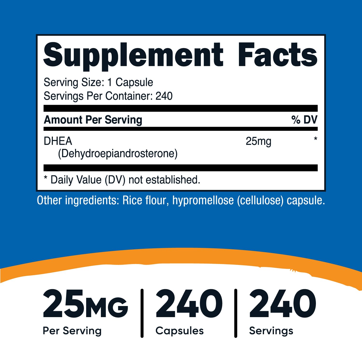 Nutricost DHEA capsules close-up showing quick-release form