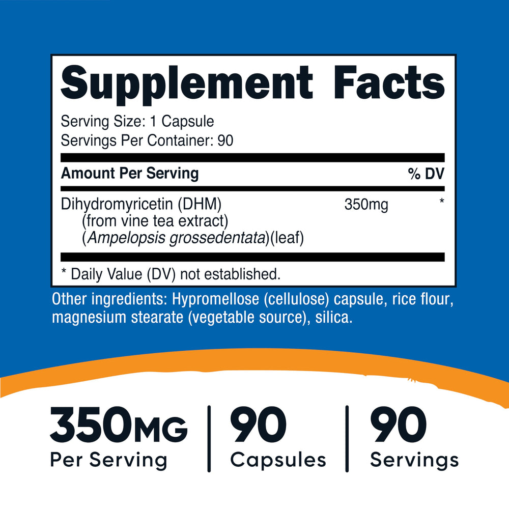 Nutricost DHM capsules close-up shows purity and quality assurance