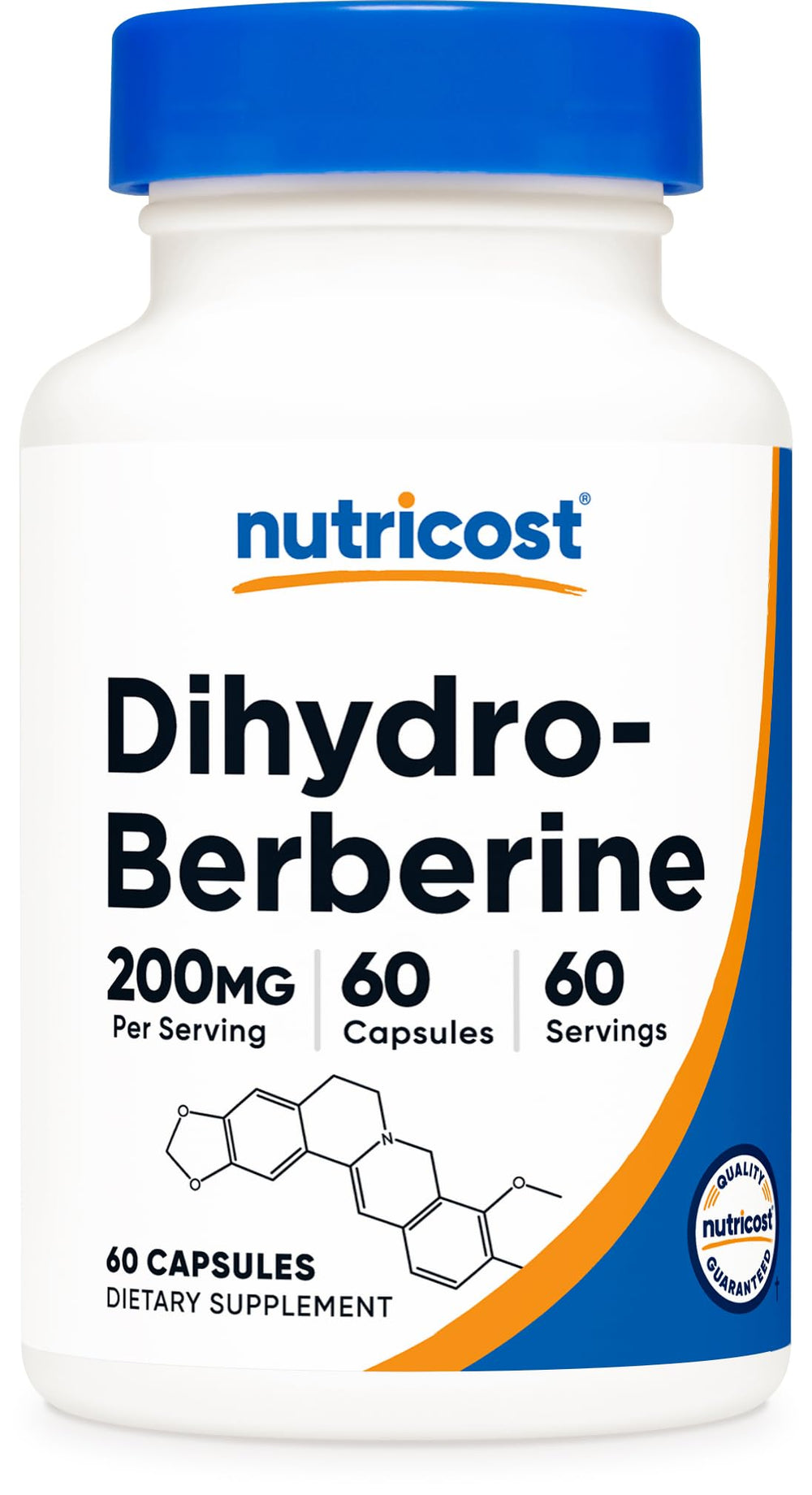 Nutricost Dihydroberberine capsules bottle for convenient daily use.