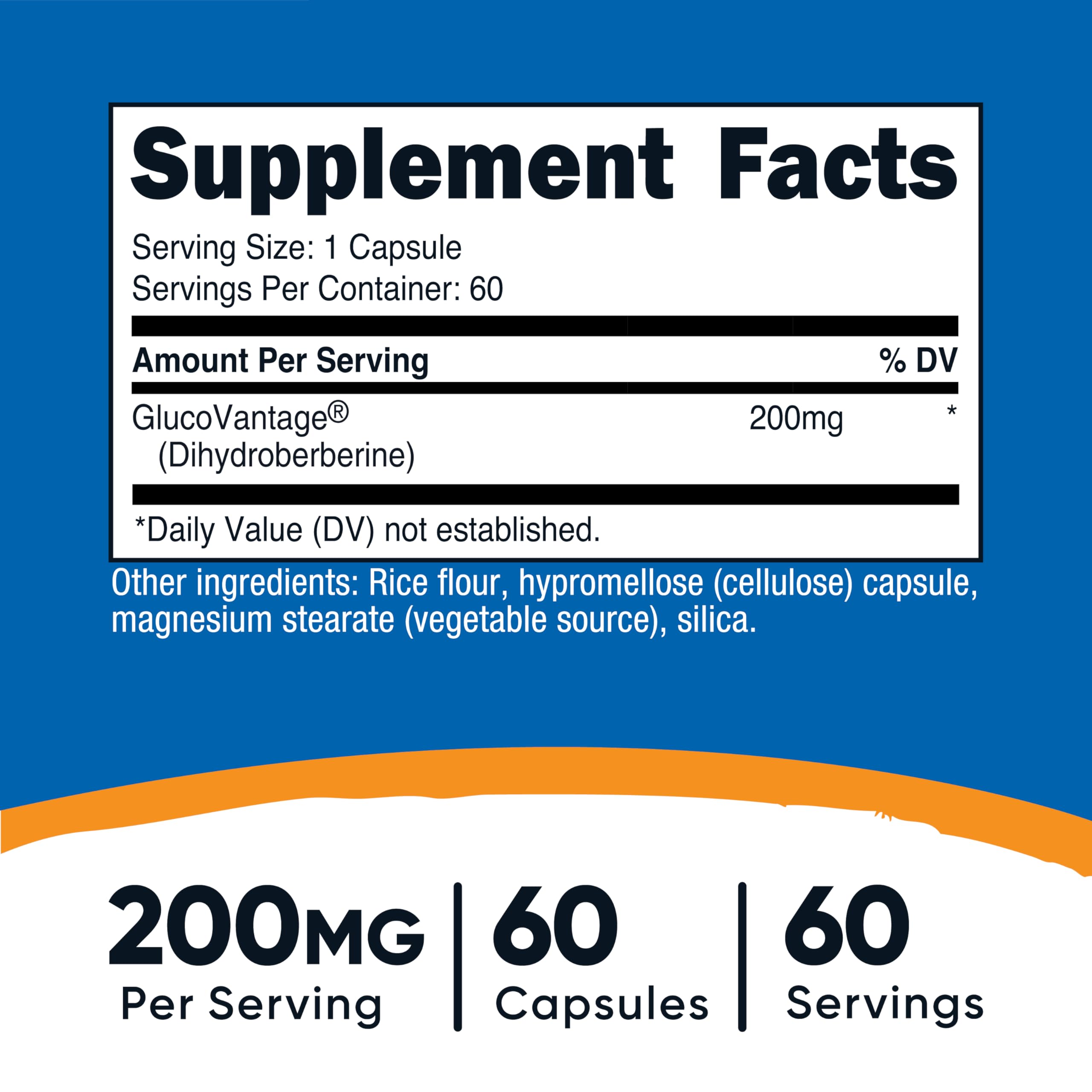 Nutricost Dihydroberberine capsules closeup showing easy-to-swallow design.