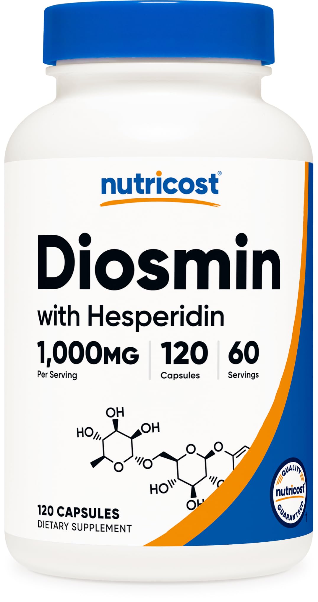 Nutricost Diosmin with Hesperidin bottle and capsules, vegan-friendly supplement