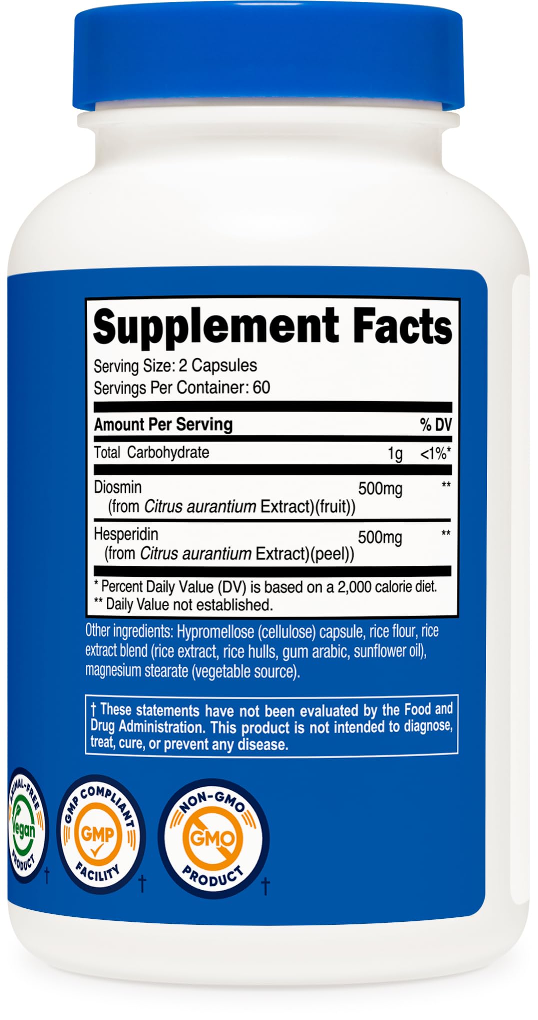 Badge indicating NSF GMP FDA registered facility for Nutricost production