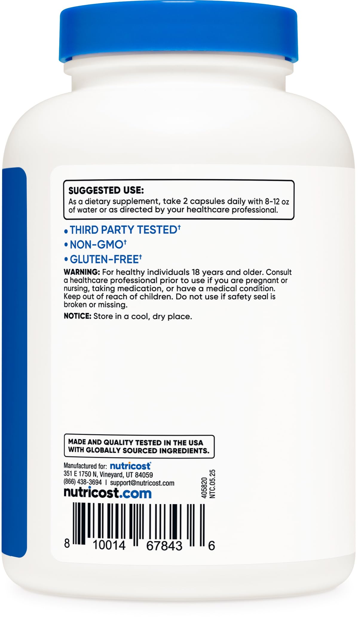 Nutricost EAA capsules vegan, gluten-free, non-GMO options for clean daily amino acids.