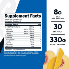 Nutricost EAA Powder Peach Mango scoop ready to mix after training