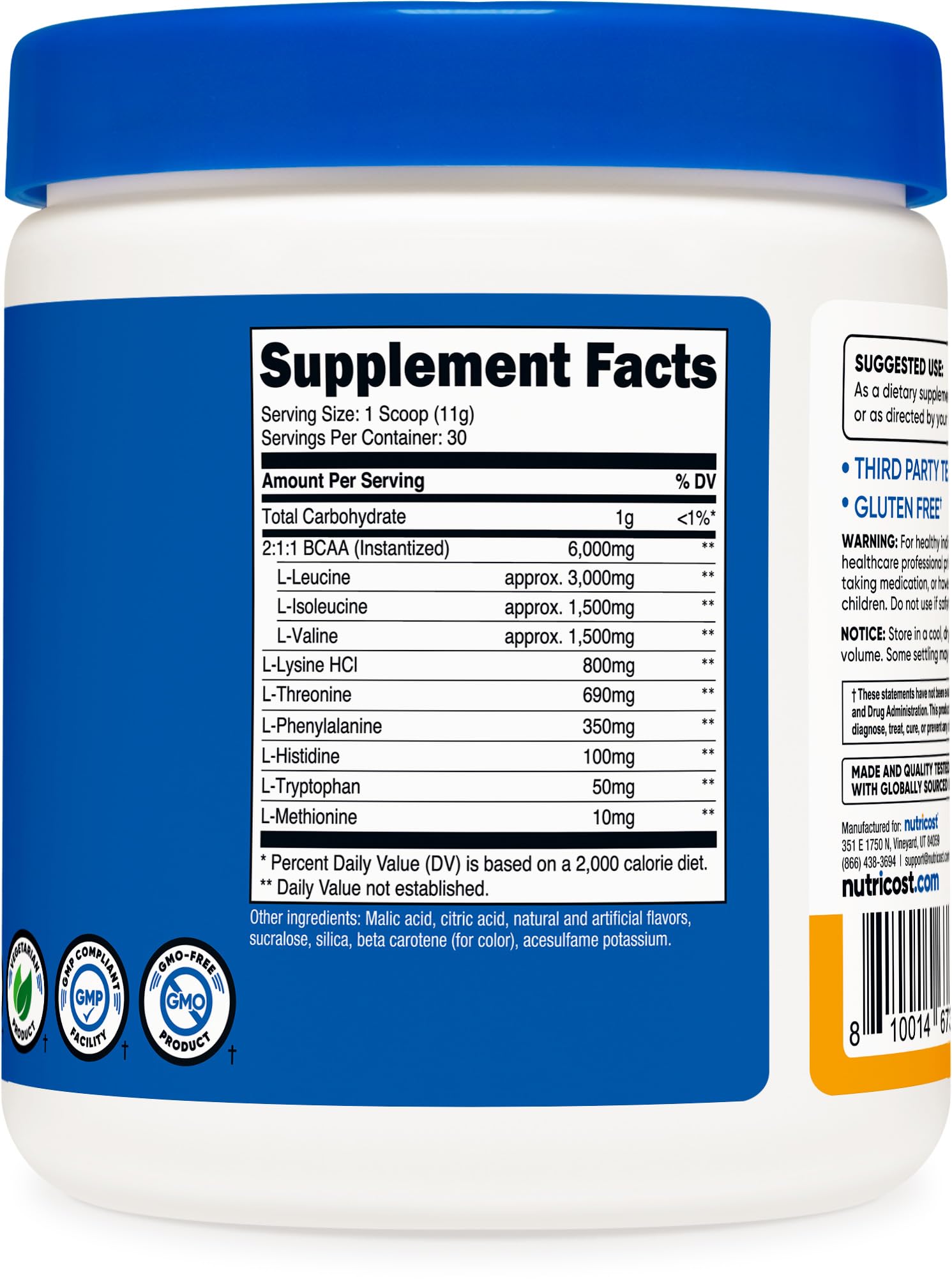 Nutricost EAA powder POG lab results indicate quality testing