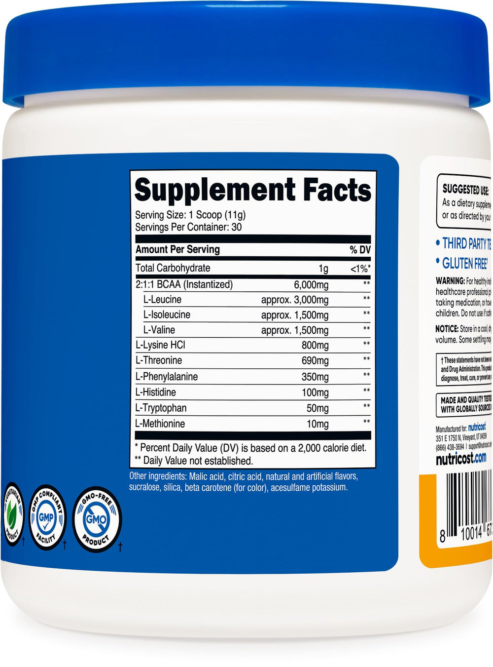 Nutricost EAA powder POG lab results indicate quality testing