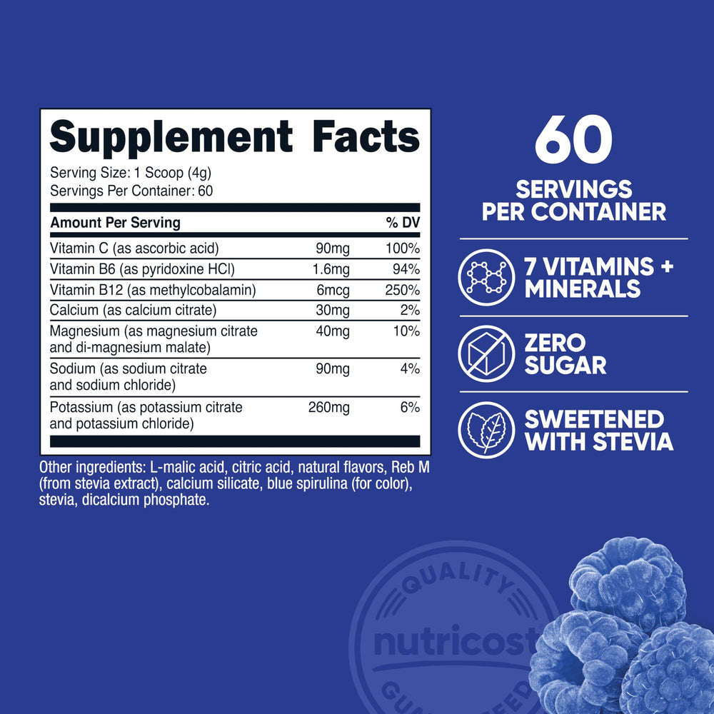 Dissolving Nutricost Electrolyte Complex in water for quick refreshment.