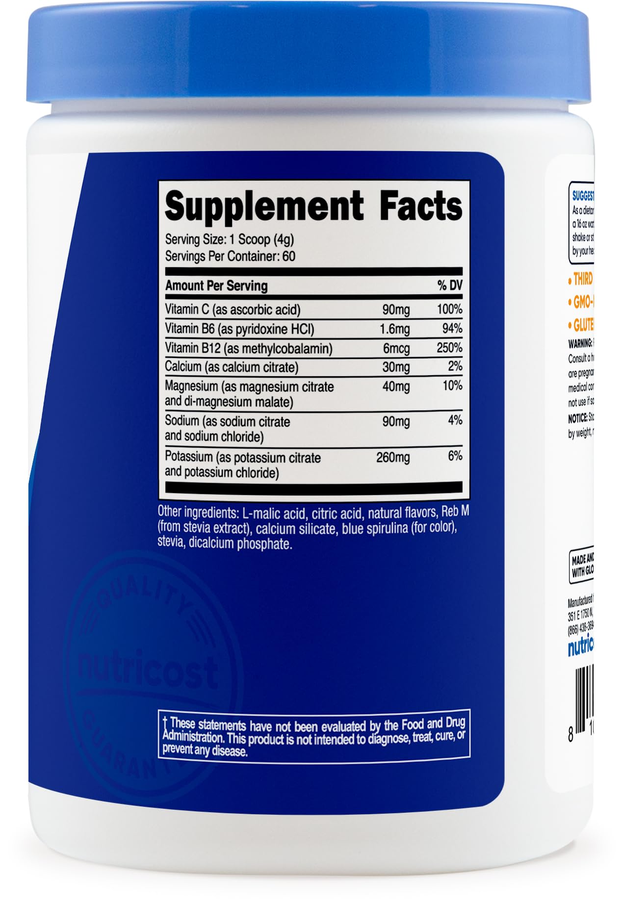 Powder blended in water delivering balanced electrolytes and vitamins.