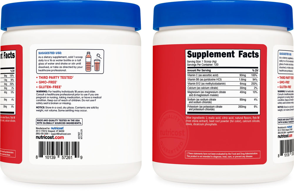 Nutricost Electrolyte Complex Powder mixed in glass after workout.