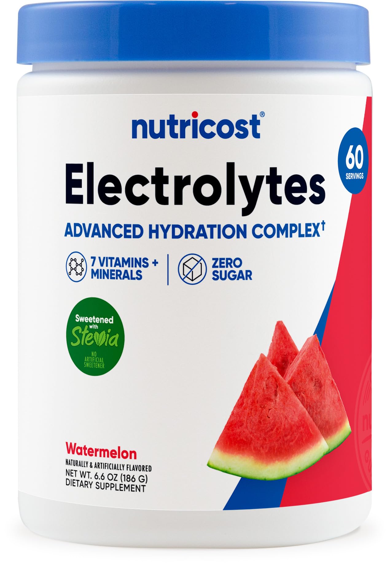 Nutricost Electrolytes Watermelon bottle ready for on-the-go hydration after workouts