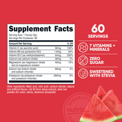 Nutricost Electrolytes Watermelon ingredients highlight minerals for active days