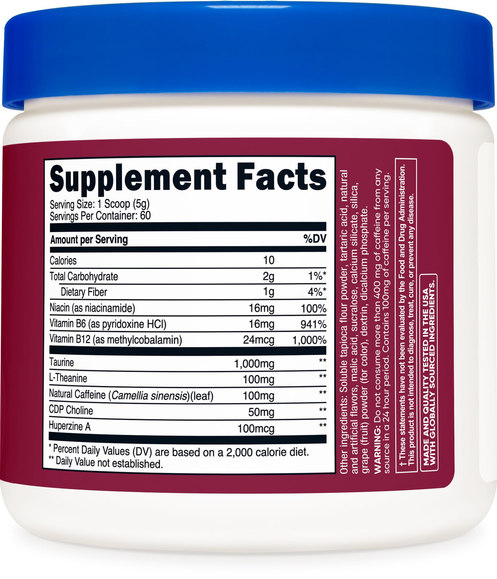Nutricost grape pack shows long-lasting servings for budget-friendly energy on the go.