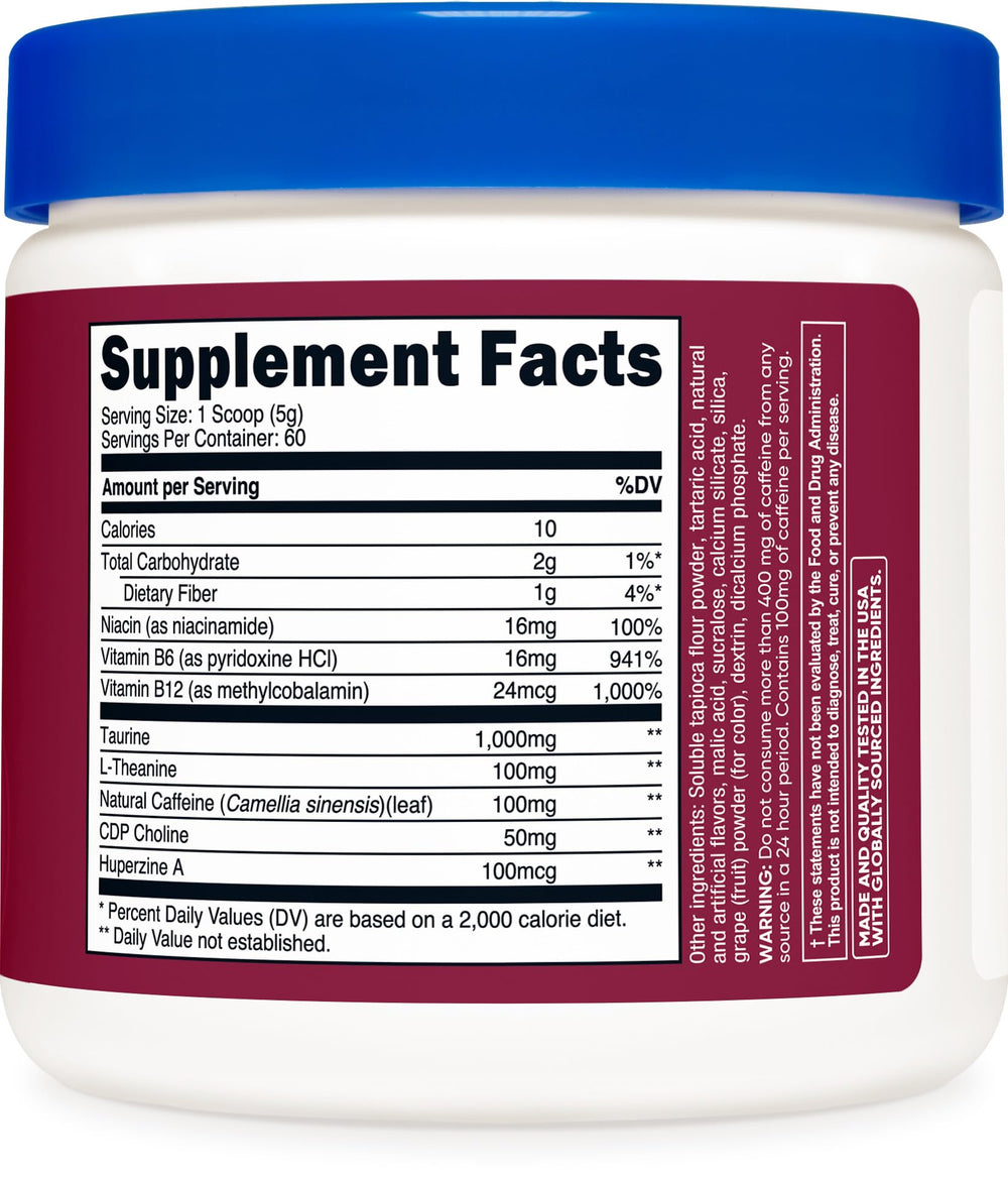 Nutricost grape pack shows long-lasting servings for budget-friendly energy on the go.