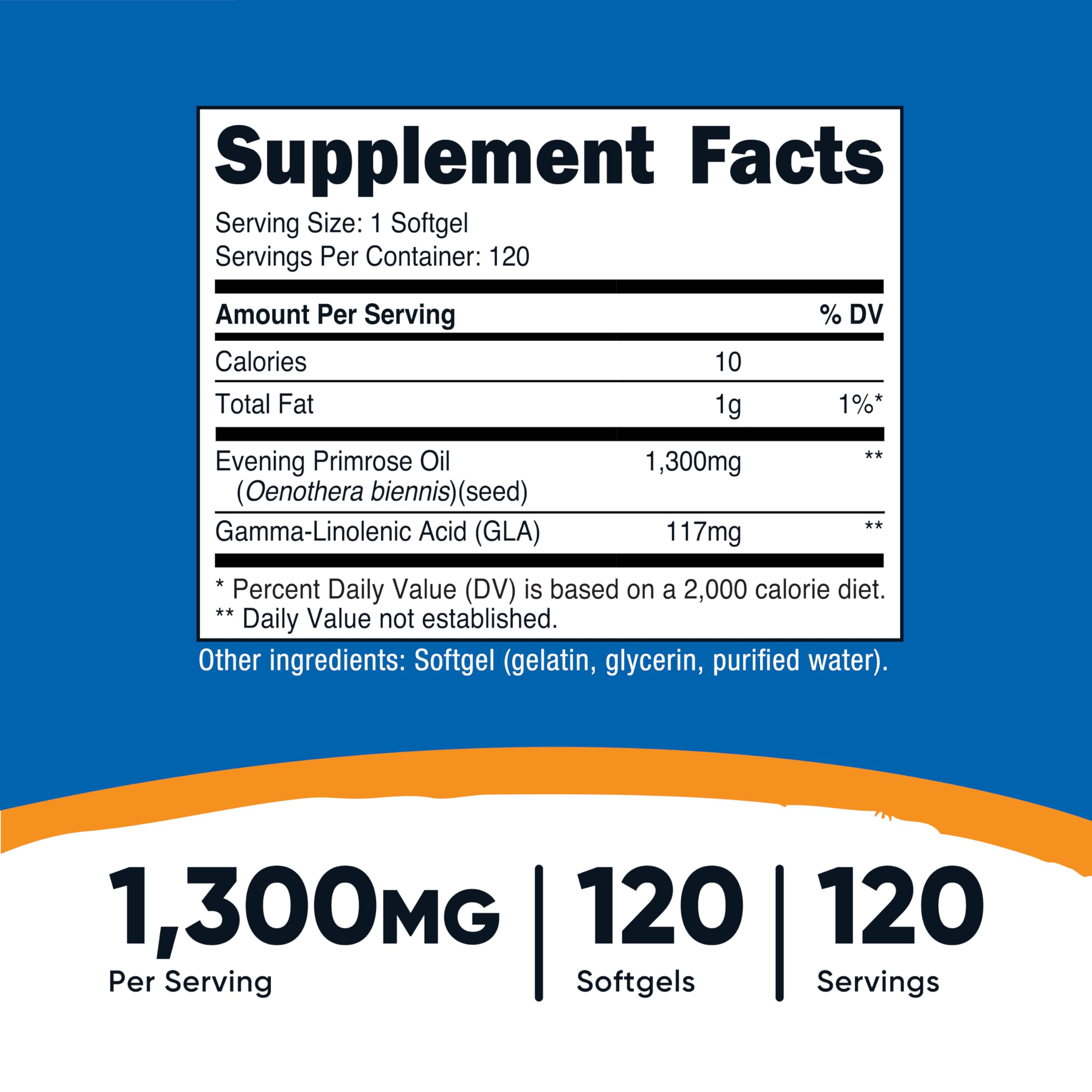 Nutricost Evening Primrose Oil softgels closeup for daily use and potency
