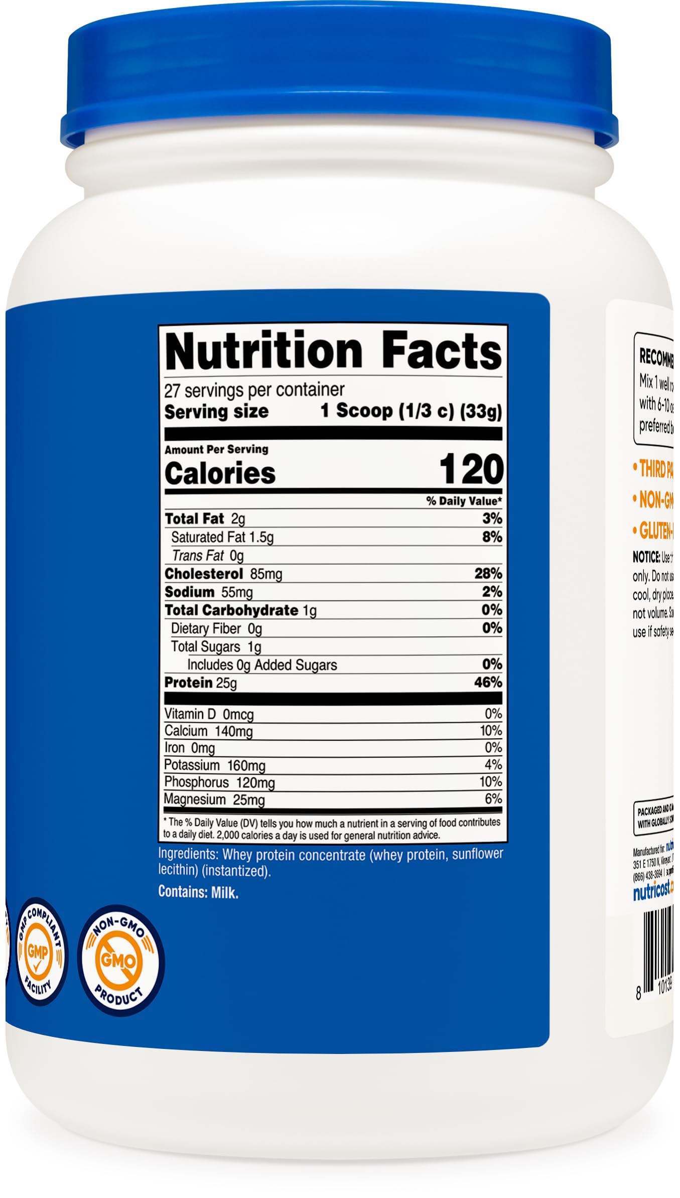 Nutricost facility certifications—NSF, GMP, FDA—trusted production standards.