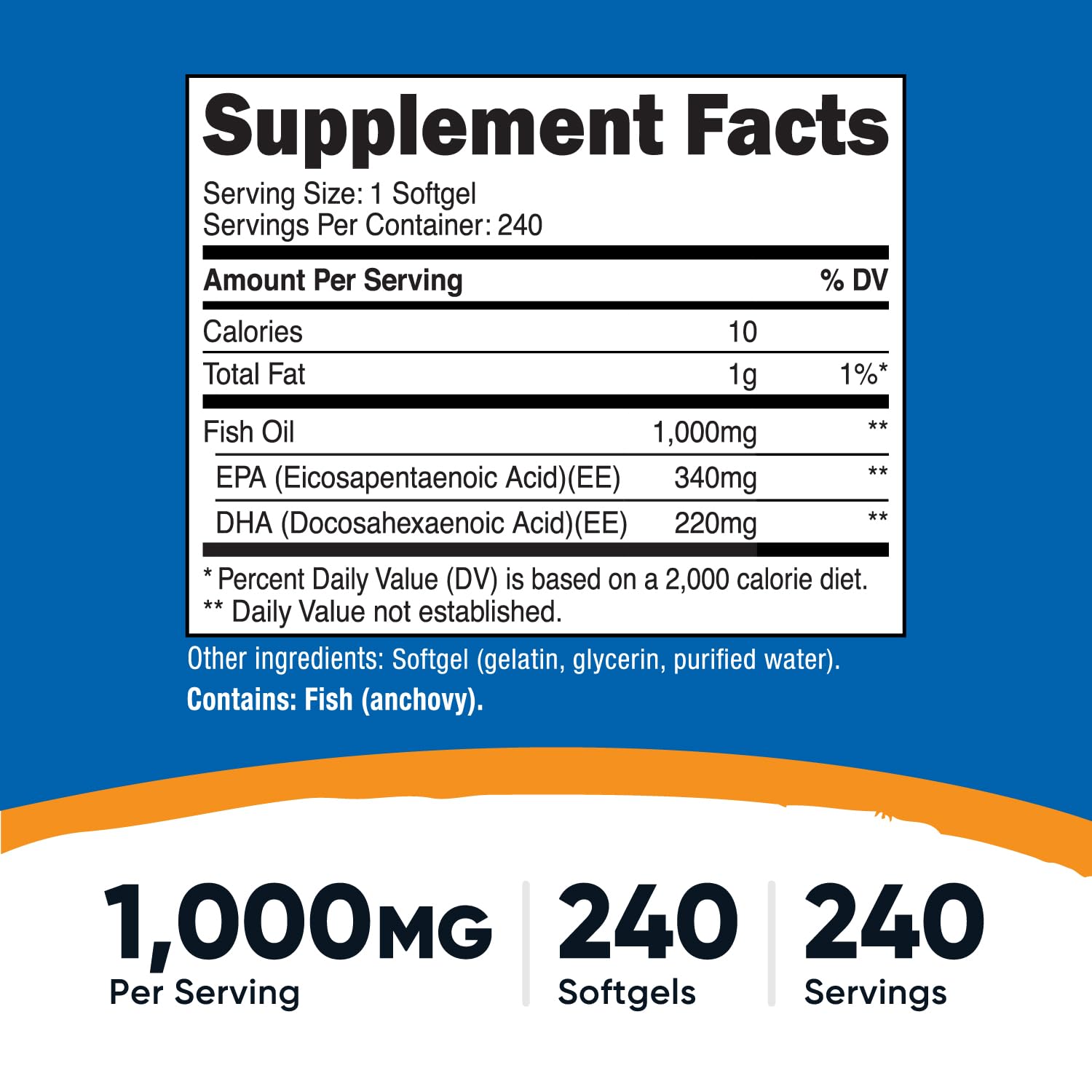 Nutricost Fish Oil softgel close-up of the capsule.