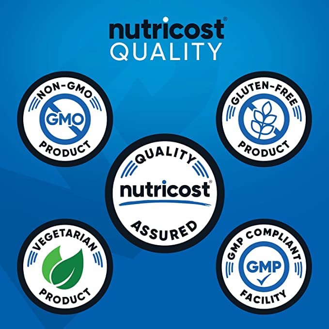 Nutricost GABA label front confirms Non-GMO and Gluten Free