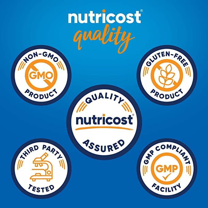 Nutricost garlic ingredients label showing purity and dosage