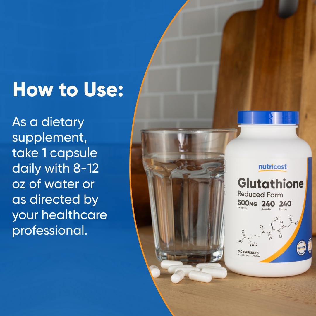 Nutricost capsules pour into hand, simple daily dose.