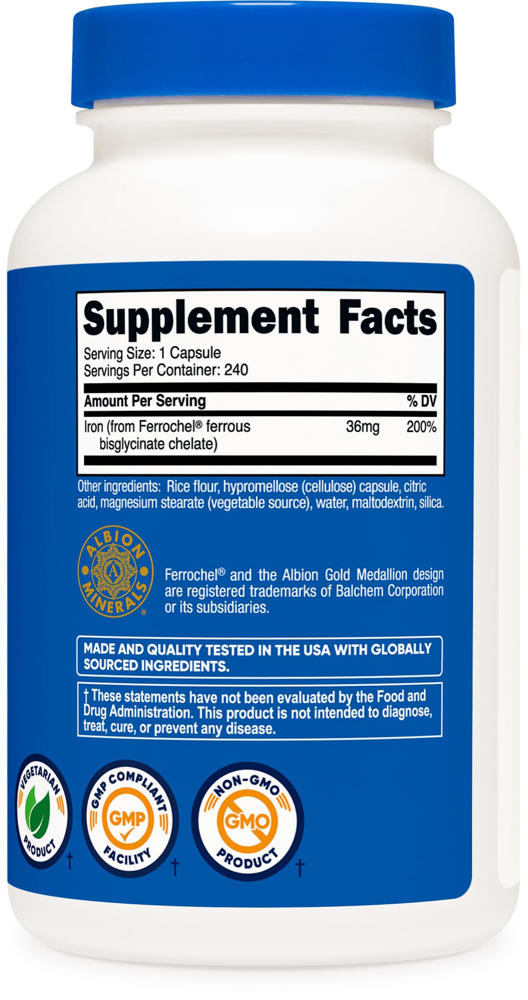 Nutricost product with gluten-free and non-GMO indicators on label.