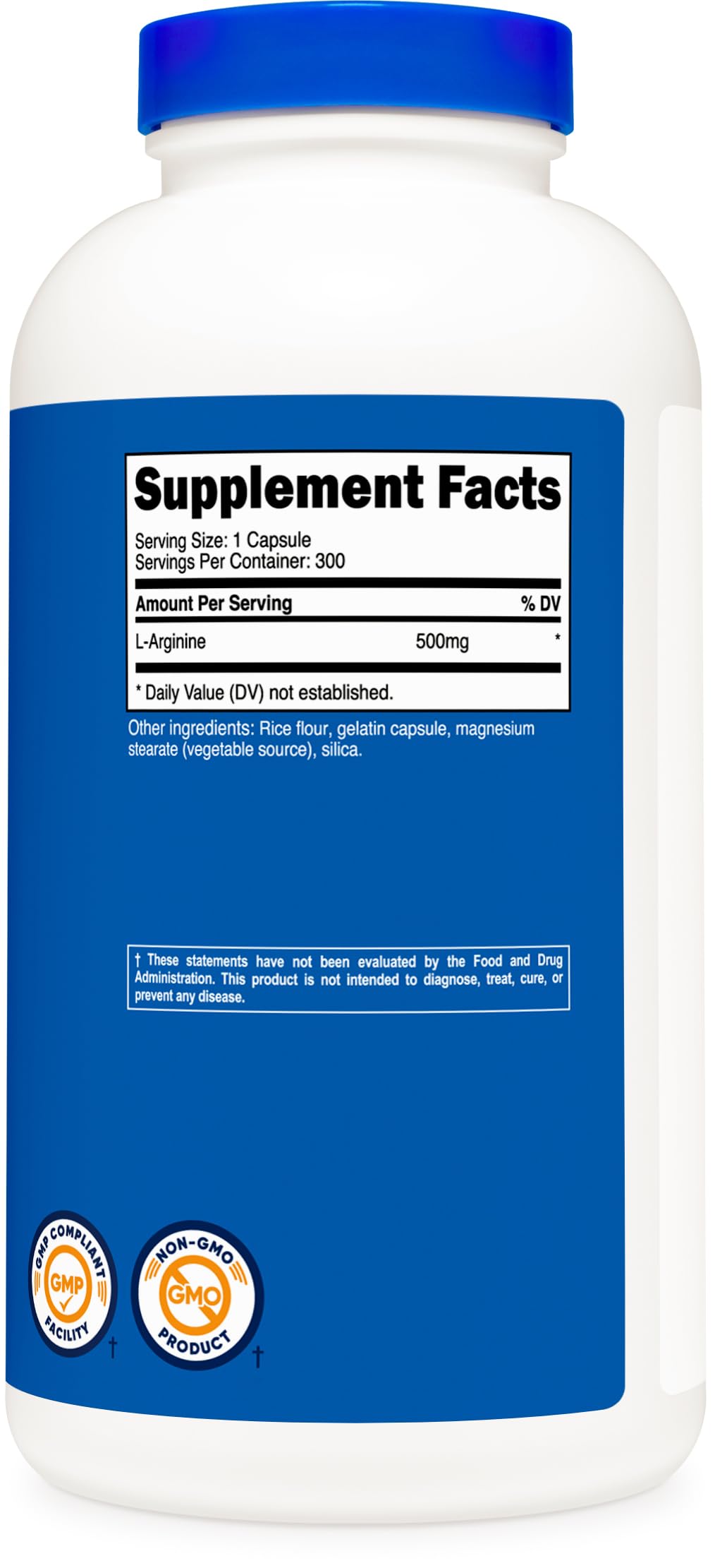 Nutricost gluten-free non-GMO seal on bottle for trustworthy sourcing