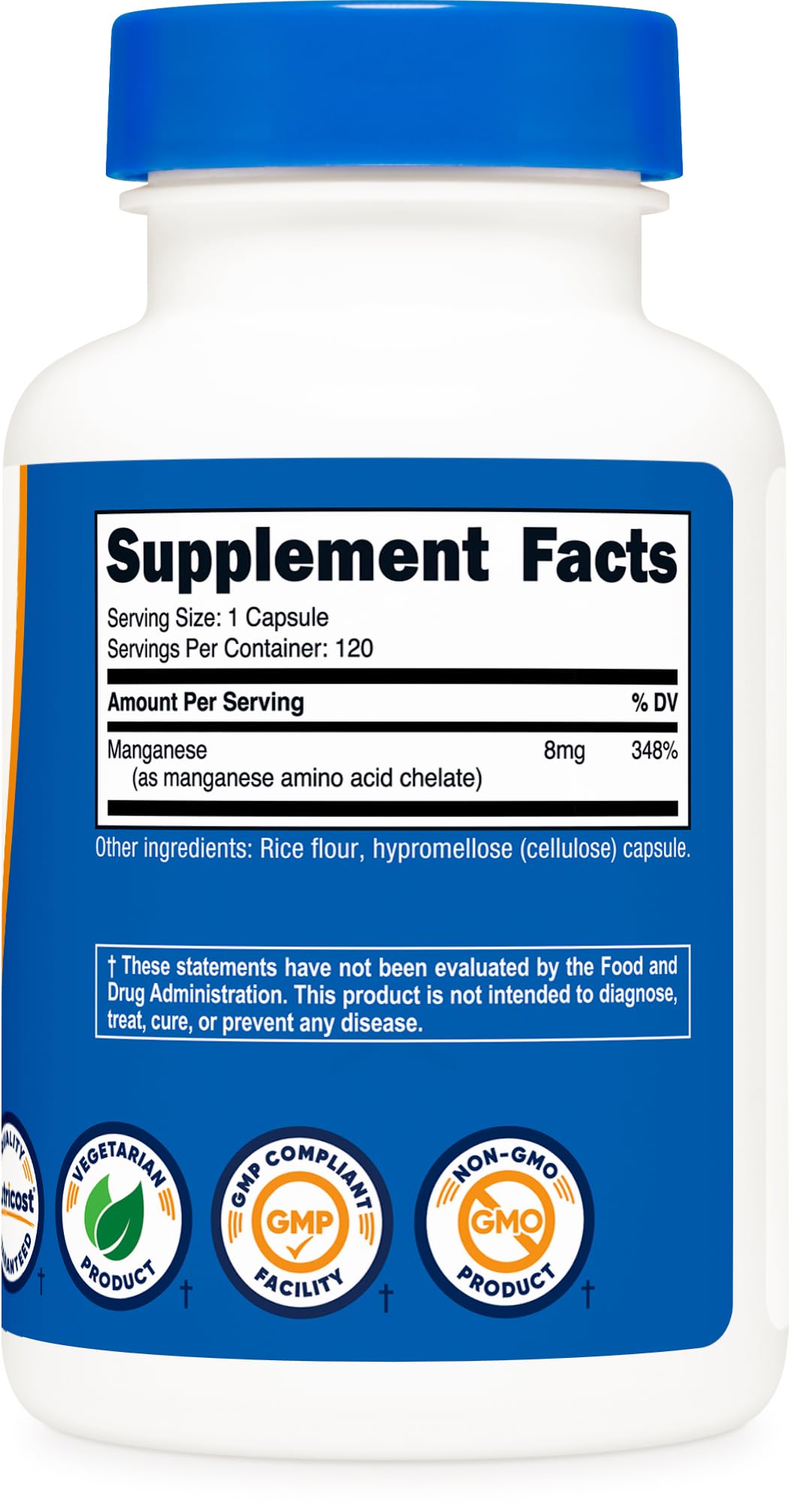 Nutricost gluten-free non-GMO vegetarian label on packaging