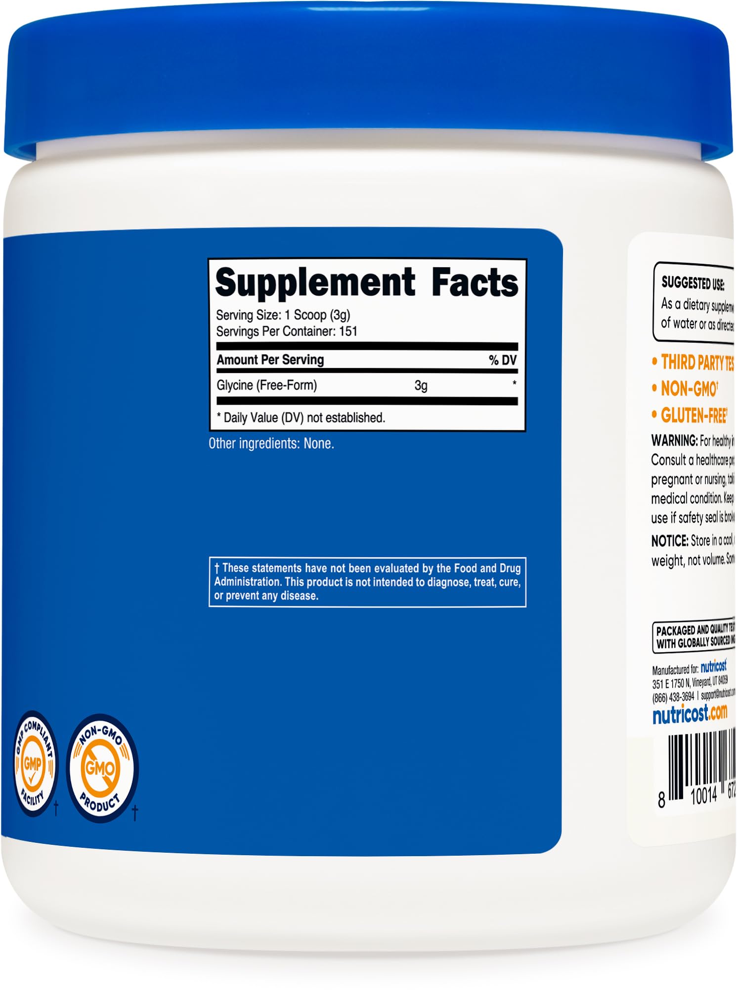 Nutricost Glycine powder blends easily into drinks for a simple daily ritual.