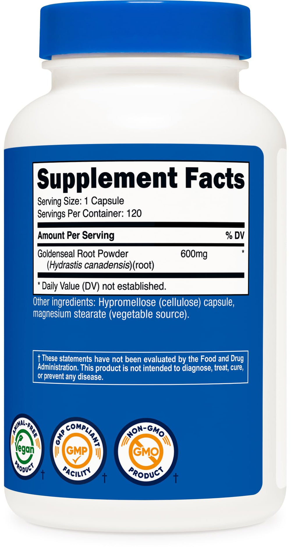 Nutricost Goldenseal facility certificate indicating NSF GMP compliance