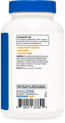 ISO-accredited third-party testing stamp on Nutricost Grape Seed Extract packaging.