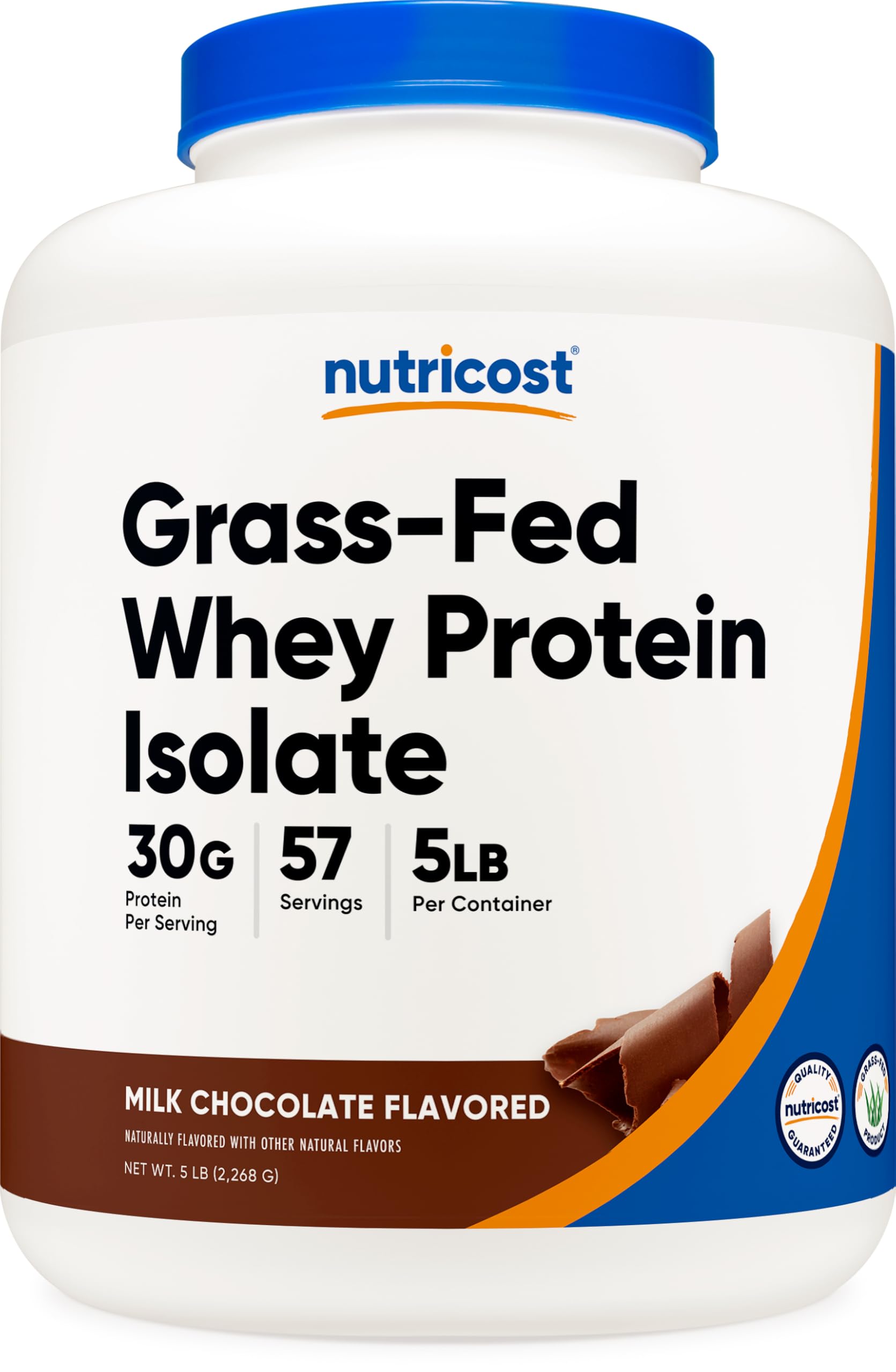 Nutricost Grass-Fed Whey Isolate Chocolate bottle showing premium packaging and protein quality