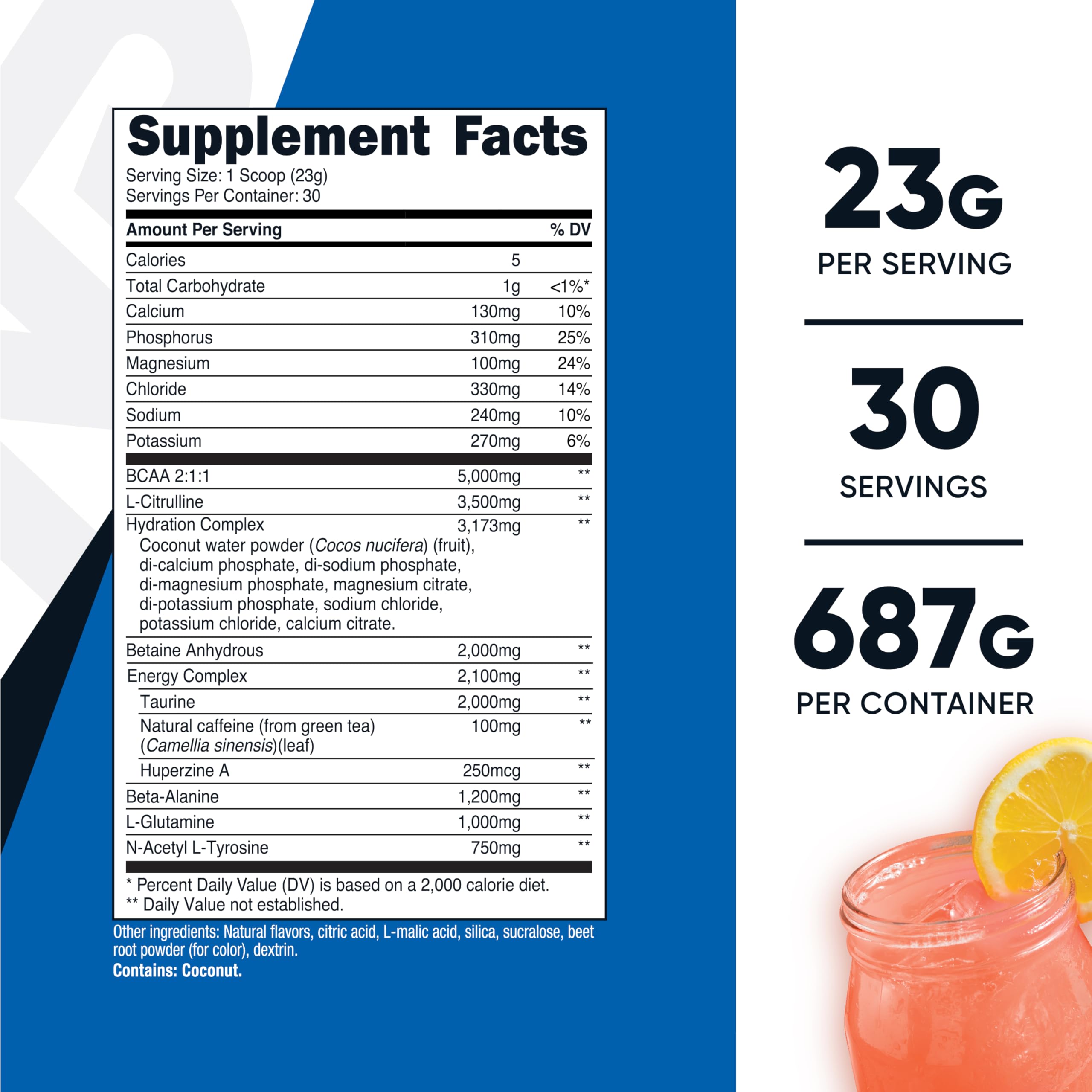 Nutricost Intra-Workout Pink Lemonade powder dissolving in water