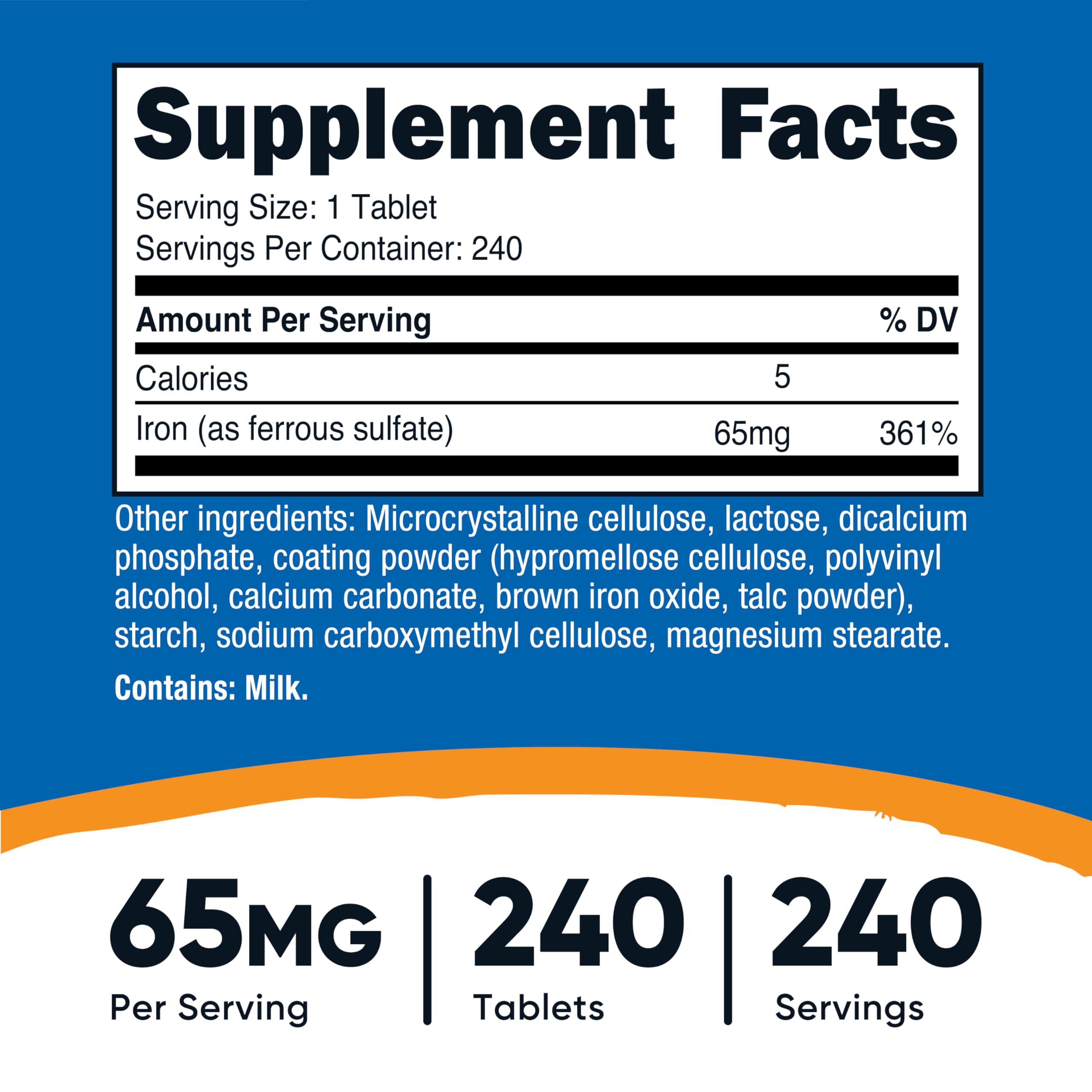 Nutricost Iron bottle with tablets on kitchen counter
