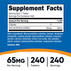 Nutricost Iron bottle with tablets on kitchen counter