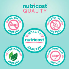 Nutricost Iron for Women 65mg label nutrition panel visible with C, Folate, B12.
