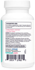 Nutricost Iron for Women 65mg packaging showing gluten-free and non-GMO seals.